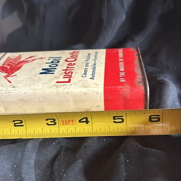 Vintage Mobil Lustre Cloth S/V Design A-381 Socony-Vacuum Oil Company Inc. tin - Picture 7 of 10